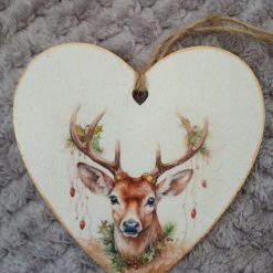 Wooden Hanging Decoration.  Christmas Deer/Stag