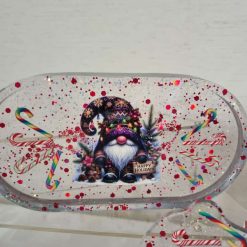 OvalChristmas themed trinket tray