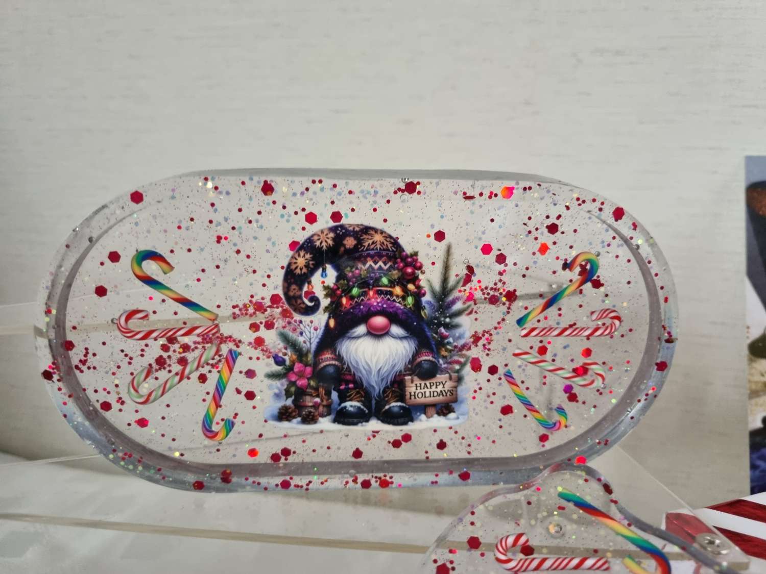 OvalChristmas themed trinket tray OvalChristmas themed trinket tray