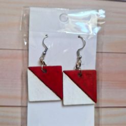 Earrings with Pyrography and Painted designs (Square) 2 Earrings with Pyrography and Painted designs (Square) 2