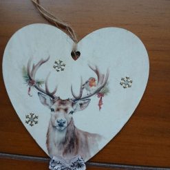Wooden Hanging Decoration.  Christmas Deer/Stag