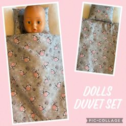 Dolls Duvet & Pillowcase Set Zebra Design