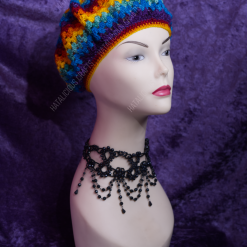 Rainbow Beret - Medium - hand dyed high quality wool
