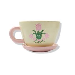 Ceramic Tea cup planter - Tulip design