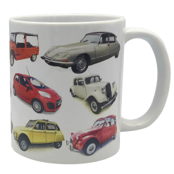 Citroen French Classic cars - 11oz Ceramic  Mug - Single or Set of Four
