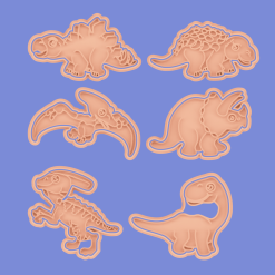 3D Dinosaur Cookie/Biscuit/Playdough Cutters (Copy)