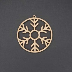 laser cut wooden Christmas tree decoration - Simple Snowflake