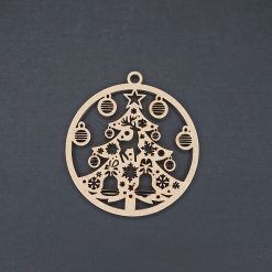 laser cut wooden Christmas tree decoration
