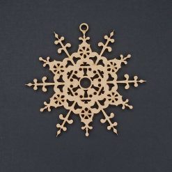 laser cut wooden Christmas tree decoration - Fancy Snowflake