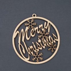 laser cut wooden Christmas tree decoration - Merry Christmas