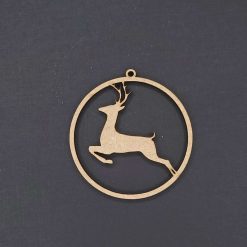 laser cut wooden Christmas tree decoration - stag