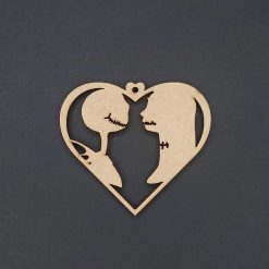 laser cut wooden Christmas tree decoration - Jack & Sally