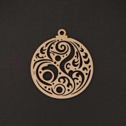 round wooden tree decoration -Swirl #4