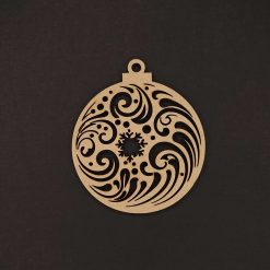 round wooden tree decoration -Swirl #3