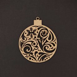 round wooden tree decoration -Swirl #2