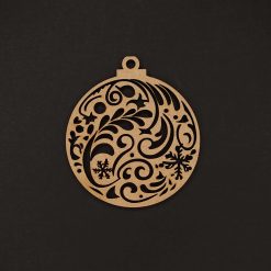 round wooden tree decoration -Swirl #1
