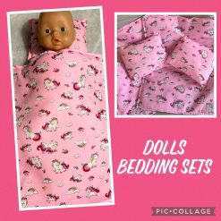 Dolls Duvet & Pillowcase Set Unicorn Design