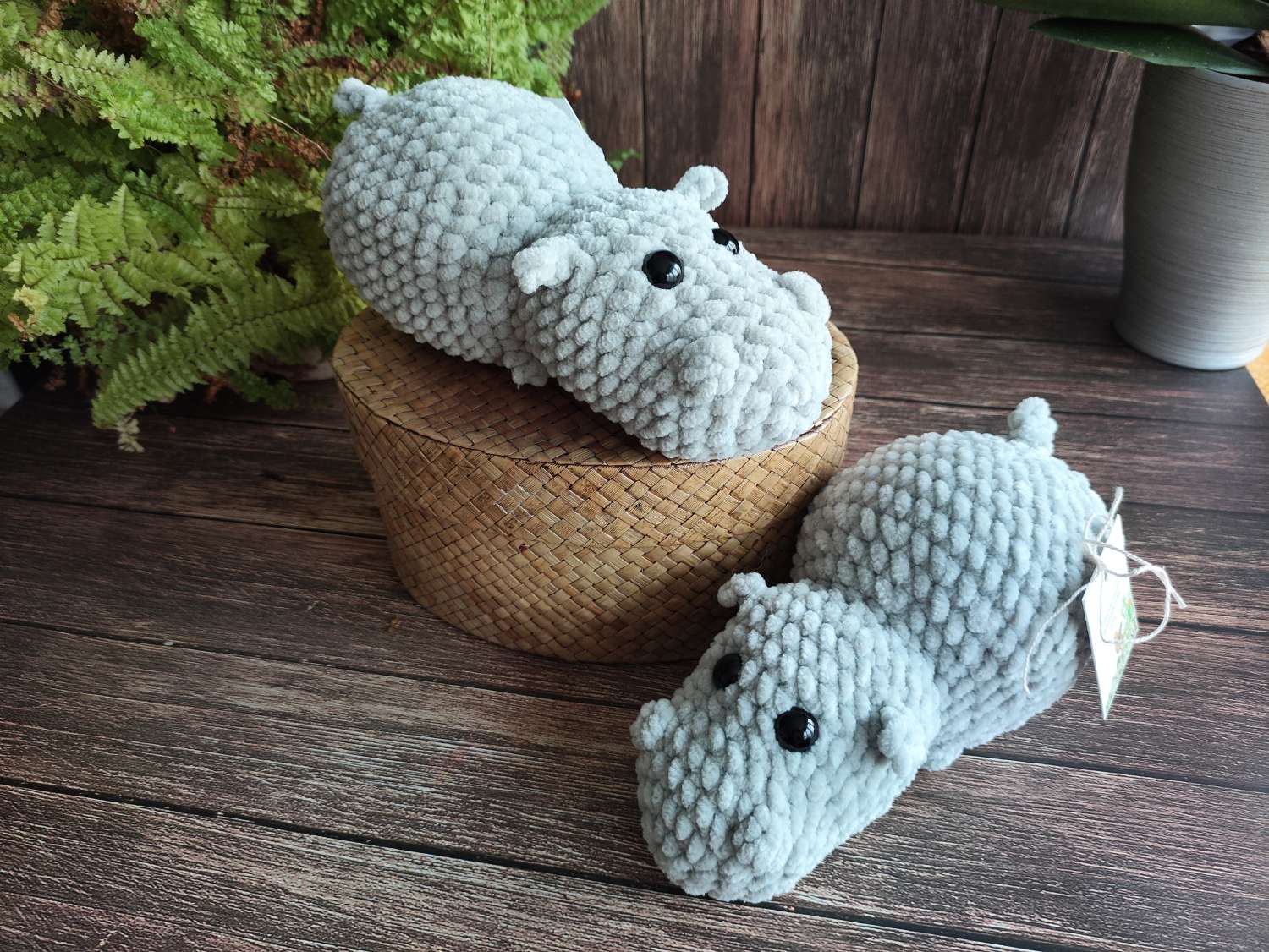 Crochet Hippo Grey Crochet Hippo Grey