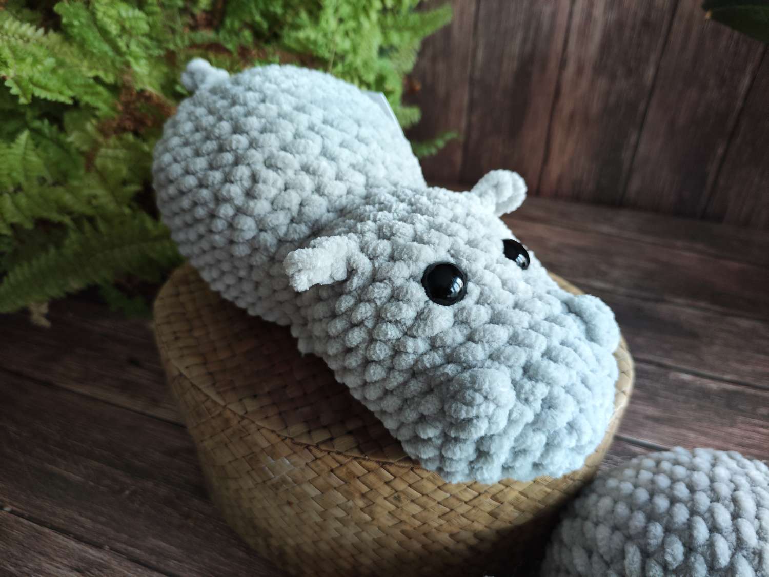 Crochet Hippo Grey Crochet Hippo Grey