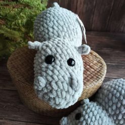 Crochet Hippo Grey 3 Crochet Hippo Grey 3