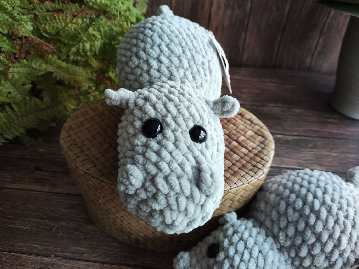 Crochet Hippo Grey Crochet Hippo Grey