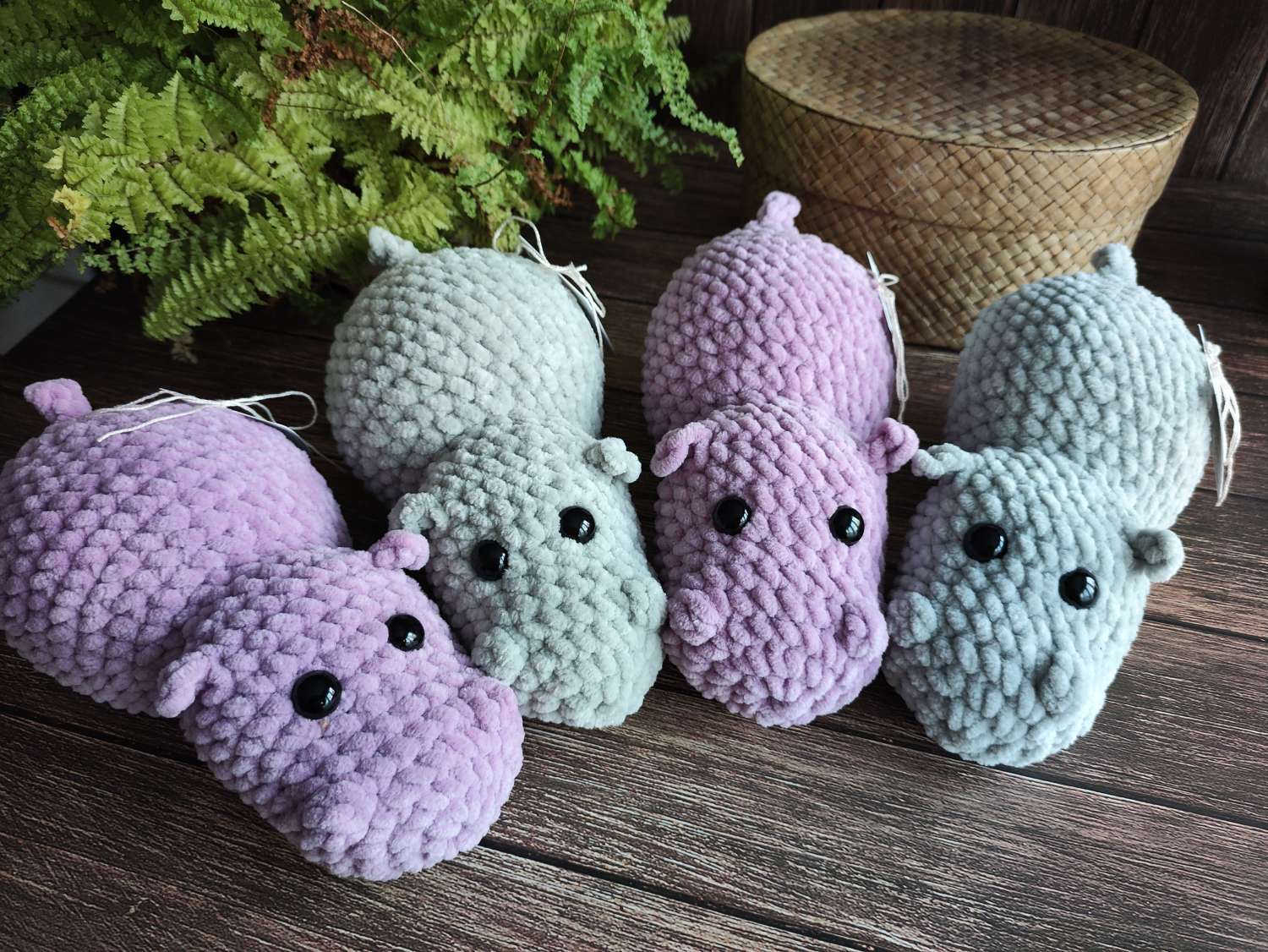 Crochet Hippo Grey Crochet Hippo Grey