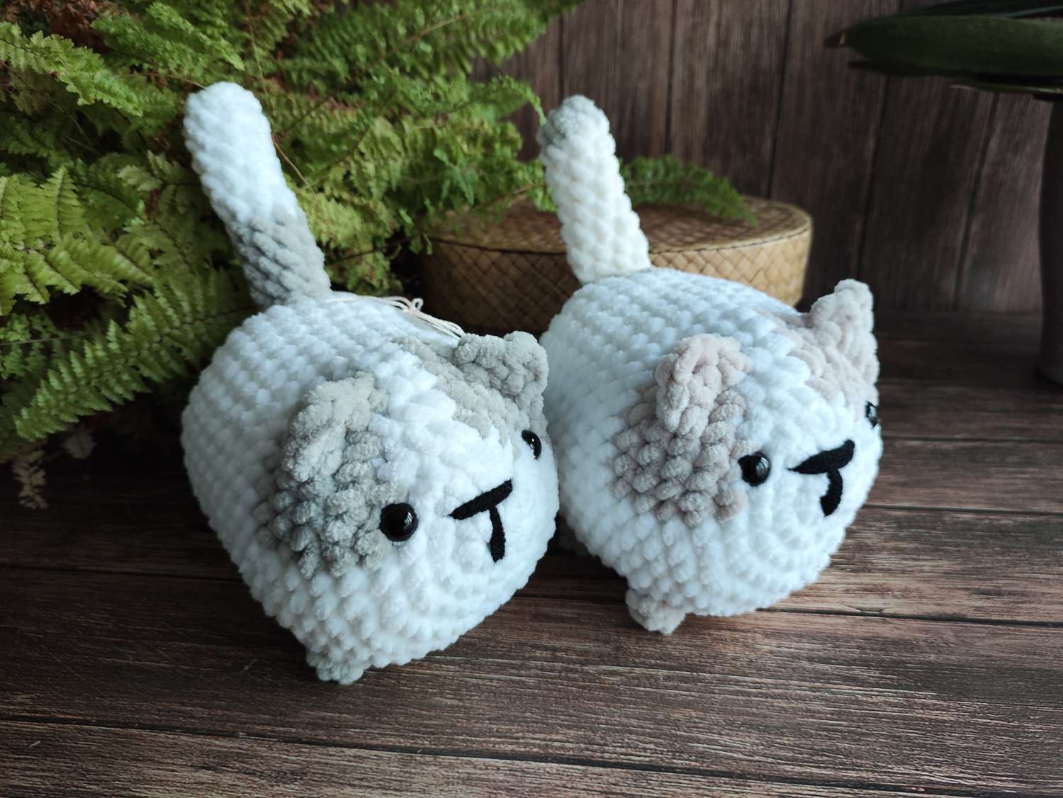 Crochet loaf cat Grey -White Crochet loaf cat Grey -White