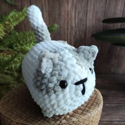 Crochet loaf cat Grey -White