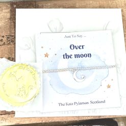 "Just To Say ... Over The Moon" Beaded bracelet with crescent moon and star