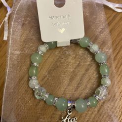 Green glass bracelet &earrings set 1 Green glass bracelet &earrings set 1