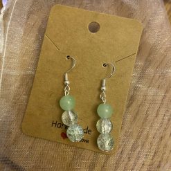 Green glass bracelet &earrings set 2 Green glass bracelet &earrings set 2
