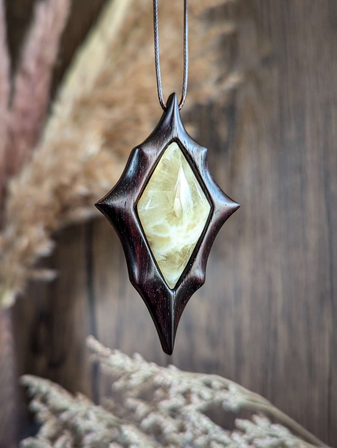 Calcite and rosewood Calcite and rosewood