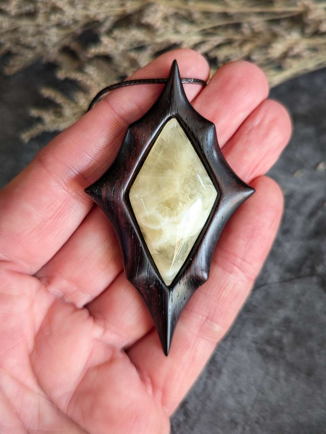 Calcite and rosewood Calcite and rosewood