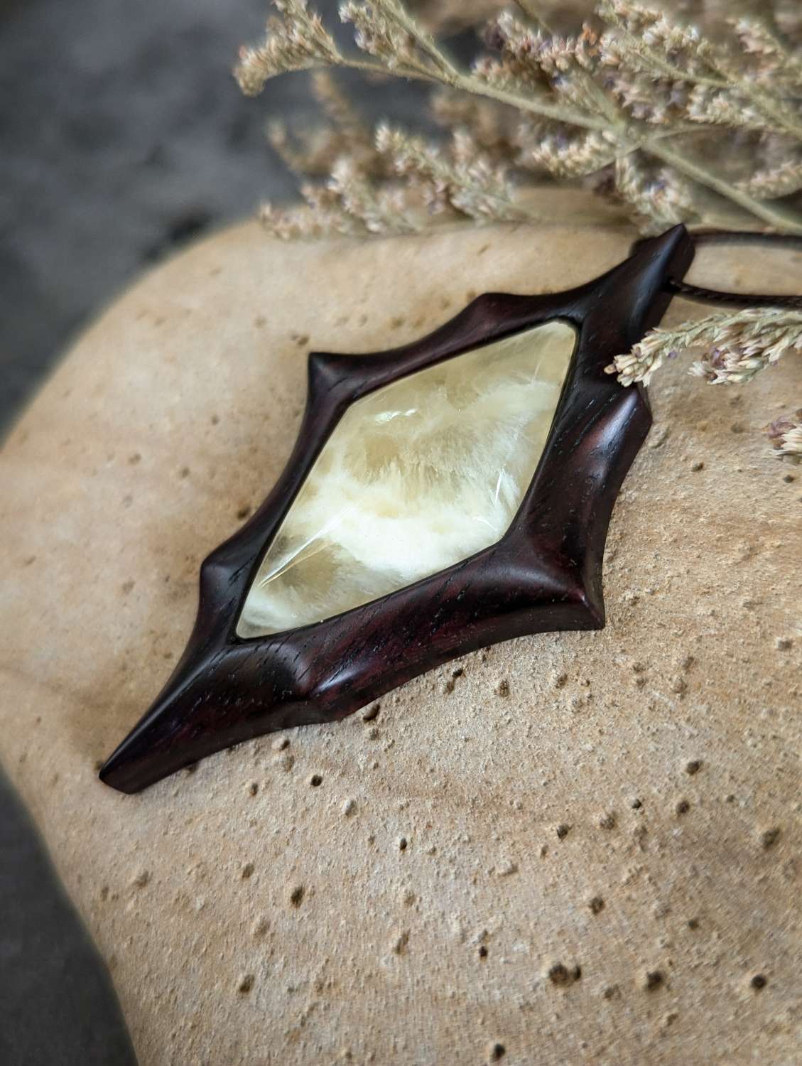 Calcite and rosewood Calcite and rosewood
