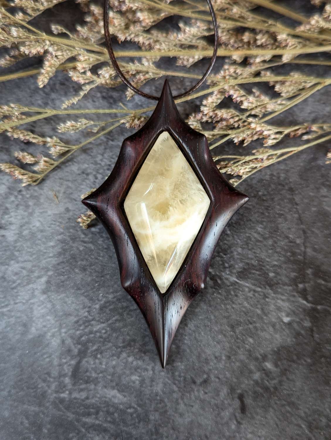 Calcite and rosewood Calcite and rosewood