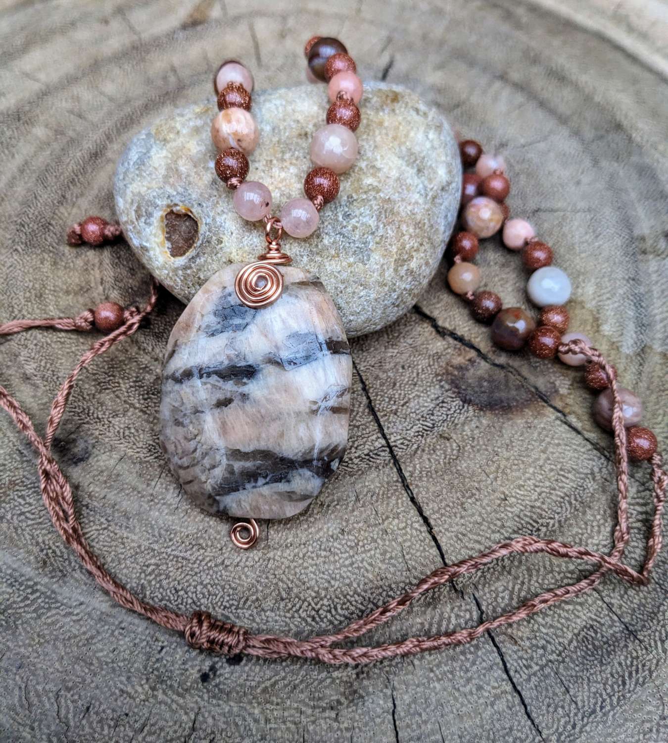 Mixed gemstone necklace - granite Mixed gemstone necklace - granite