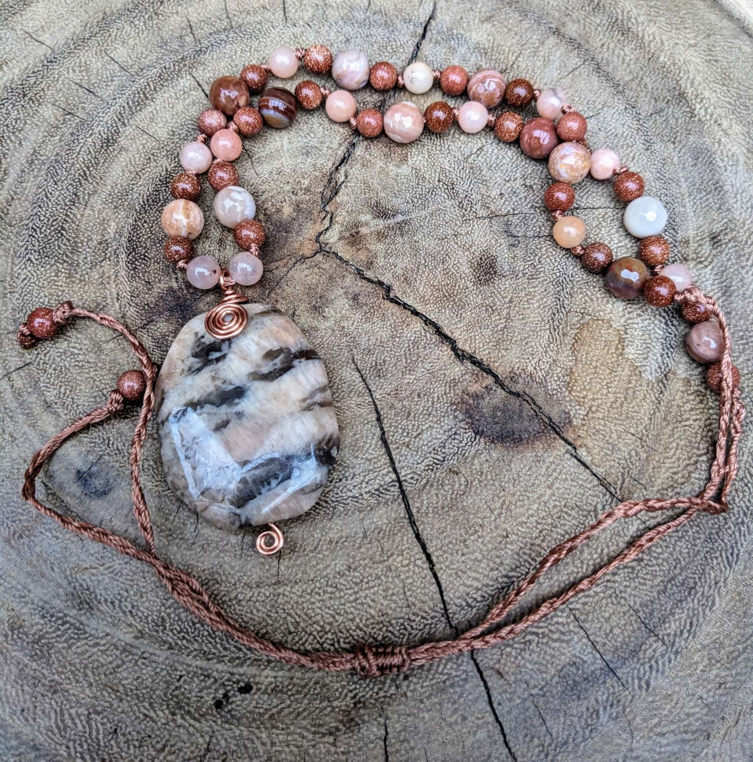 Mixed gemstone necklace - granite Mixed gemstone necklace - granite
