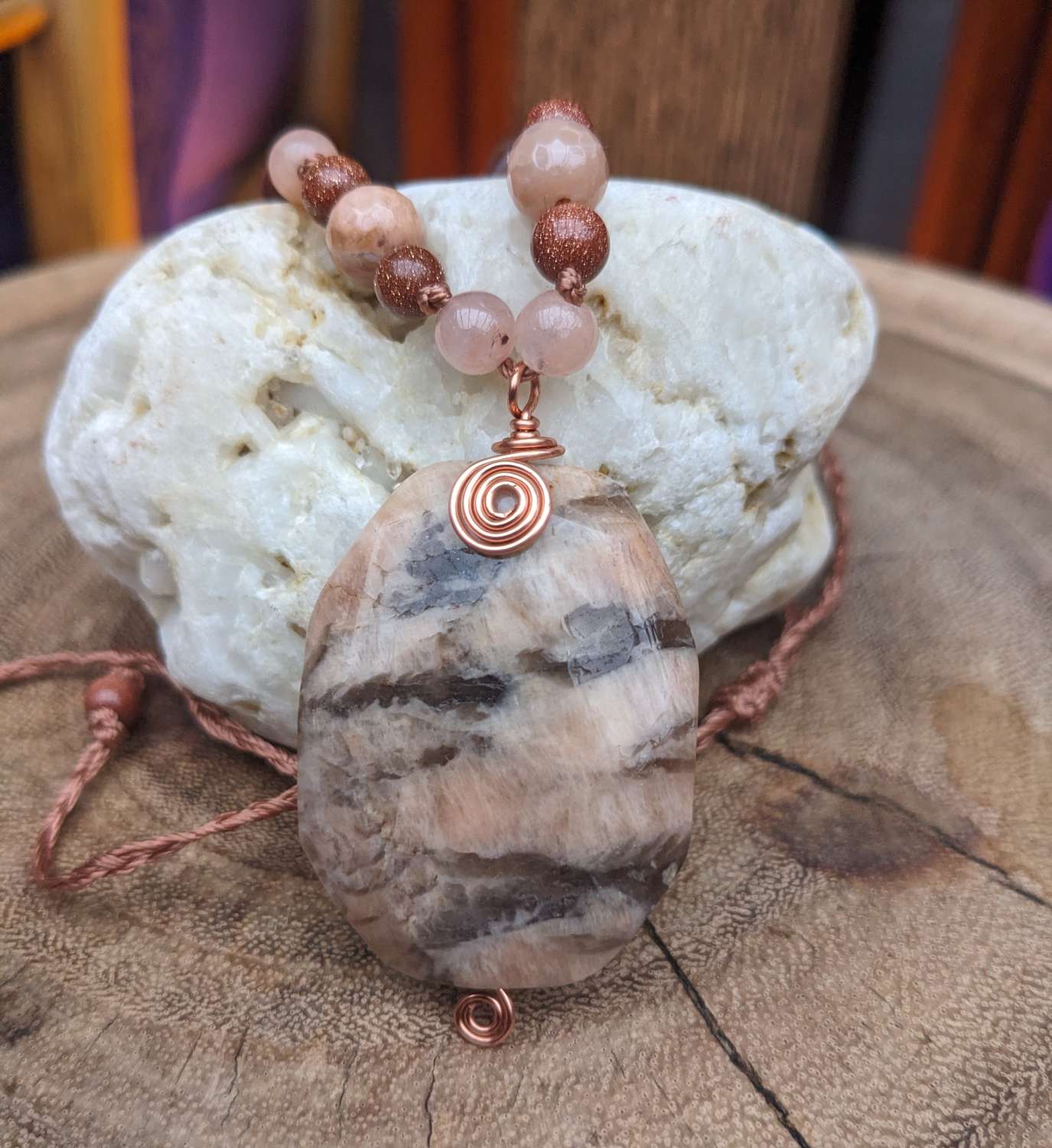 Mixed gemstone necklace - granite Mixed gemstone necklace - granite