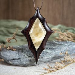 Calcite and rosewood