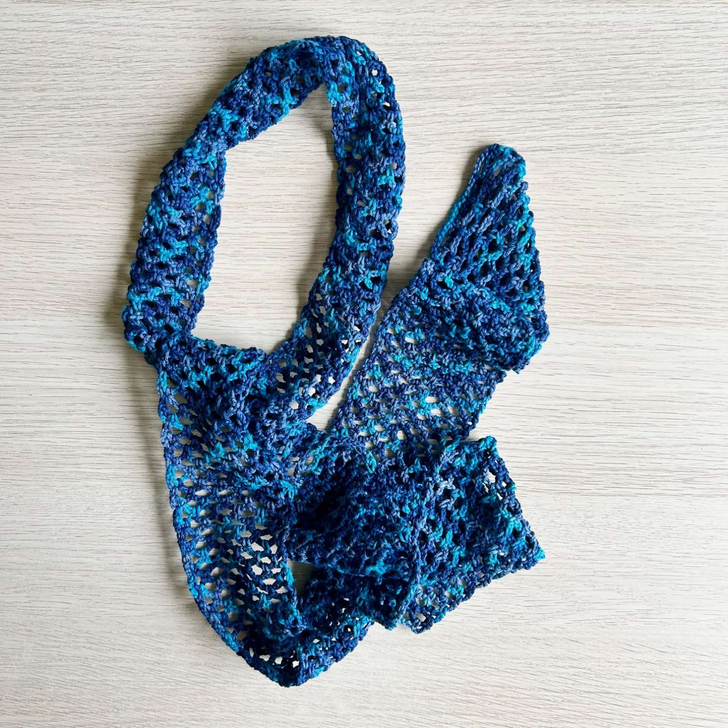 Scarf - Crochet 'Skinny' Blues Scarf - Crochet 'Skinny' Blues