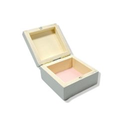 Wood square trinket box - Cherry blossom design 4