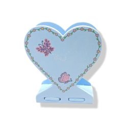 Wood heart letter holder - Butterfly design 2