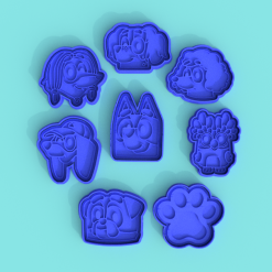 3D Bluey Character Cookie/Biscuit/Playdough Cutters