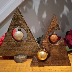 Twin baublewood Christmas tree decoration