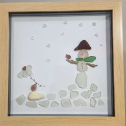 WallArt, seaglass snowman