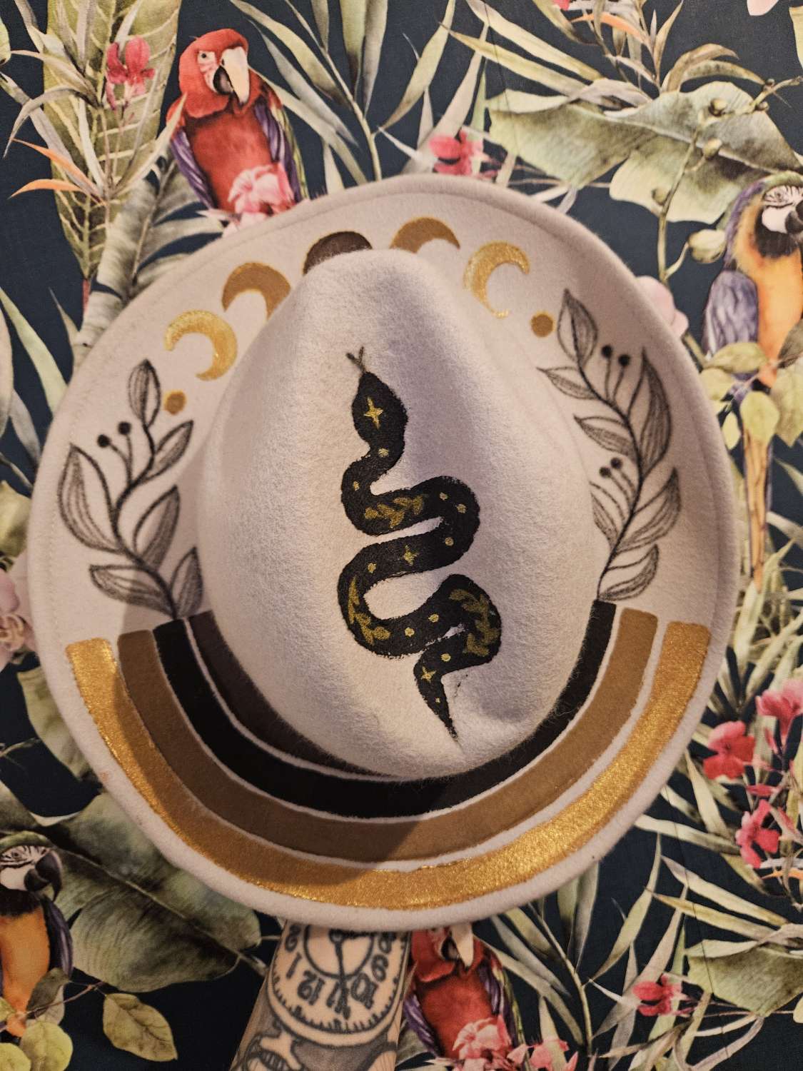 Boho Eclipse 🌙- One of a kind custom, hand painted fedora - LIMITED EDITION Boho Eclipse 🌙- One of a kind custom, hand painted fedora - LIMITED EDITION