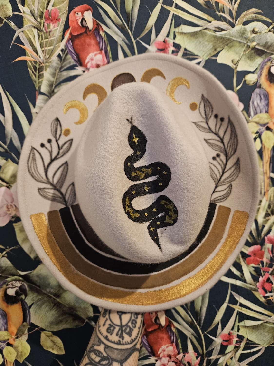 Boho Eclipse 🌙- One of a kind custom, hand painted fedora - LIMITED EDITION Boho Eclipse 🌙- One of a kind custom, hand painted fedora - LIMITED EDITION