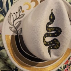 Boho Eclipse 🌙- One of a kind custom, hand painted fedora - LIMITED EDITION 6 Boho Eclipse 🌙- One of a kind custom, hand painted fedora - LIMITED EDITION 6