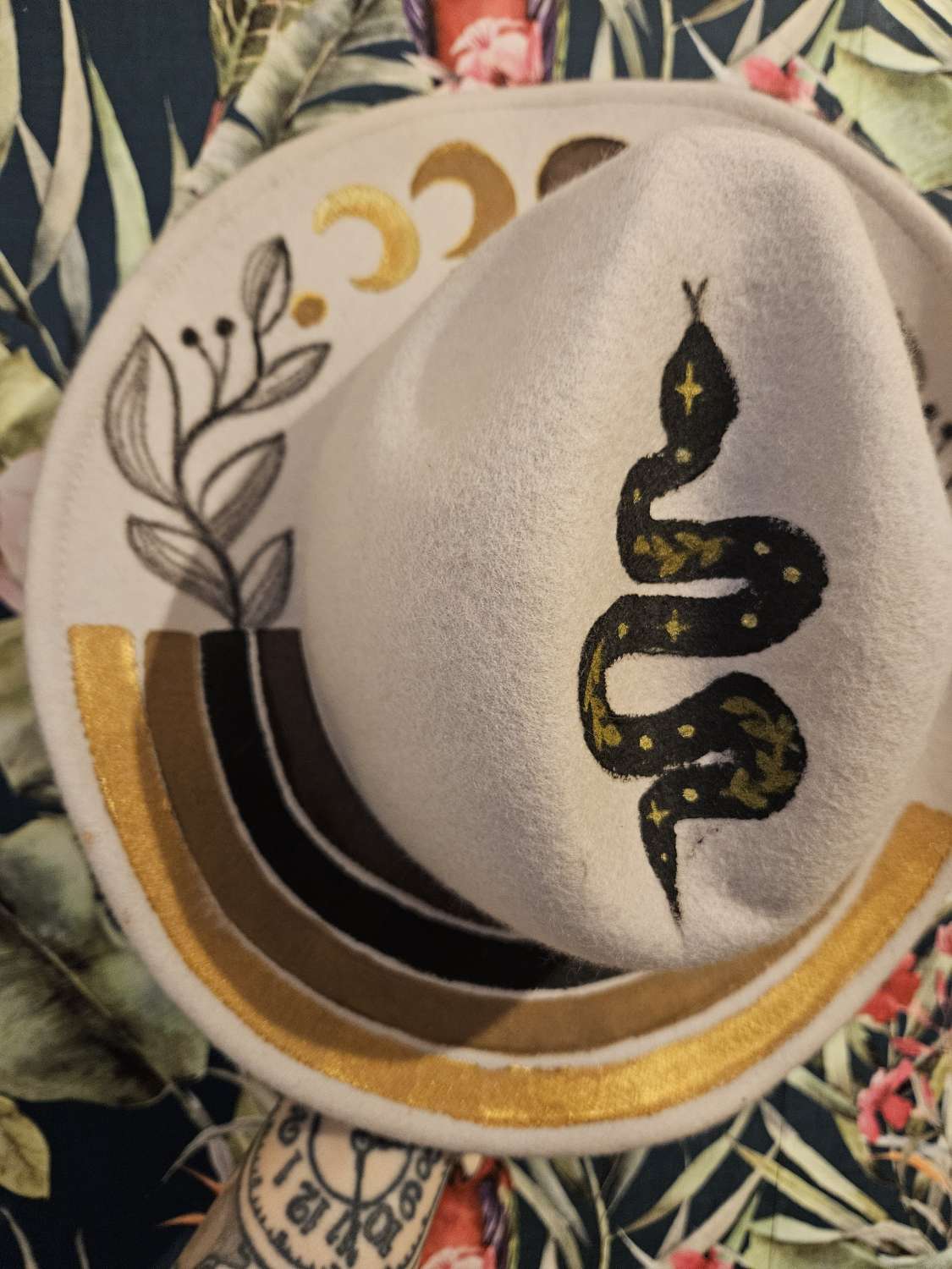 Boho Eclipse 🌙- One of a kind custom, hand painted fedora - LIMITED EDITION Boho Eclipse 🌙- One of a kind custom, hand painted fedora - LIMITED EDITION