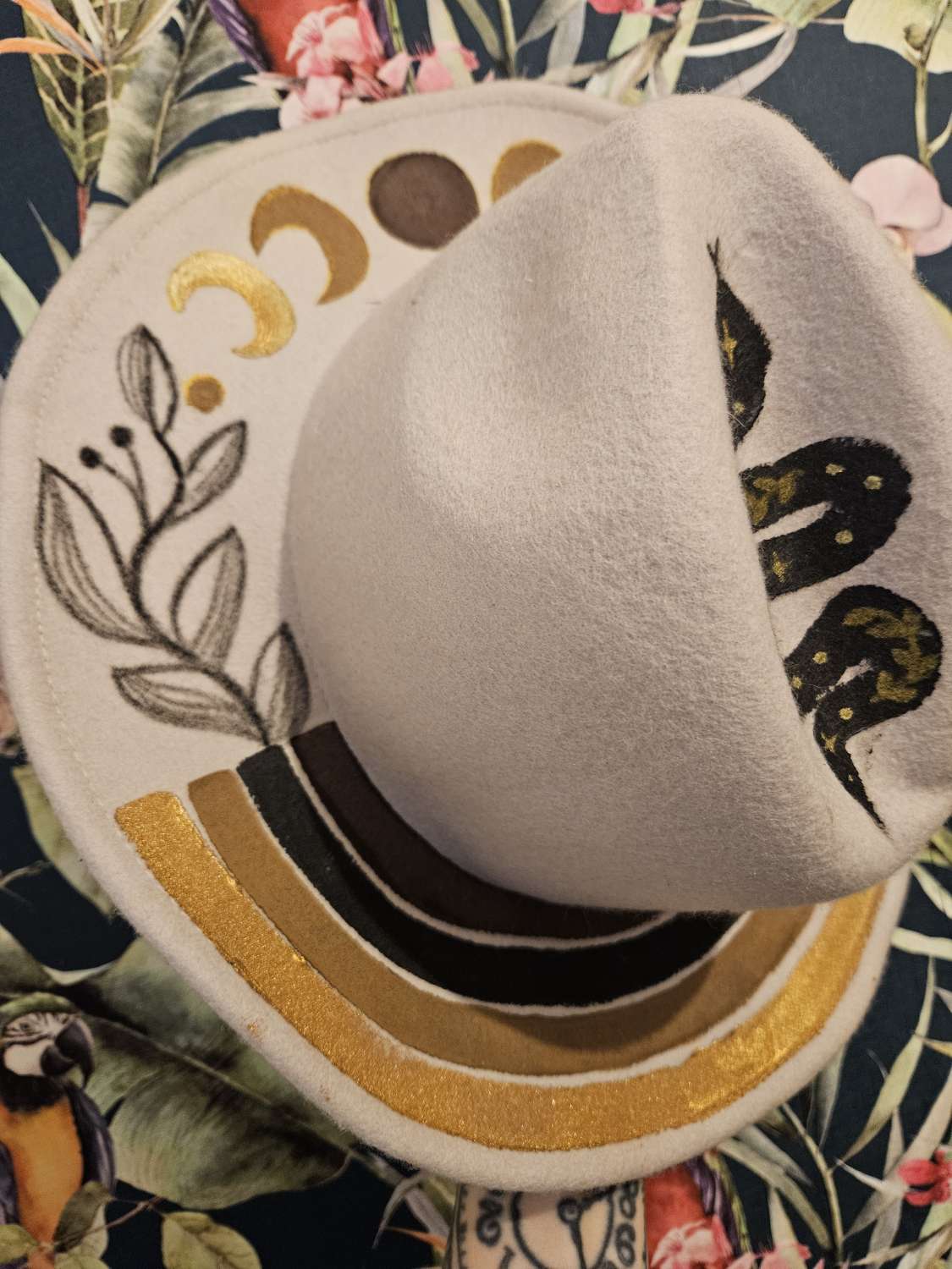 Boho Eclipse 🌙- One of a kind custom, hand painted fedora - LIMITED EDITION Boho Eclipse 🌙- One of a kind custom, hand painted fedora - LIMITED EDITION